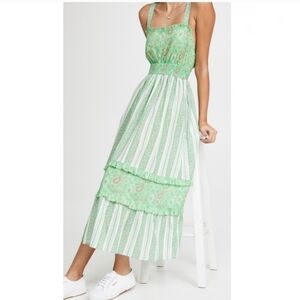 PLAYA LUCILA Green Paisley Cambric Maxi Dress M